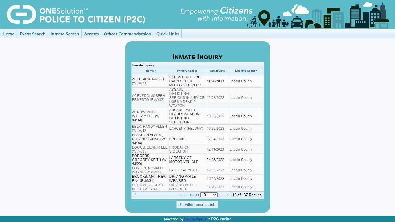 Lincoln County Sheriffs Office P2C